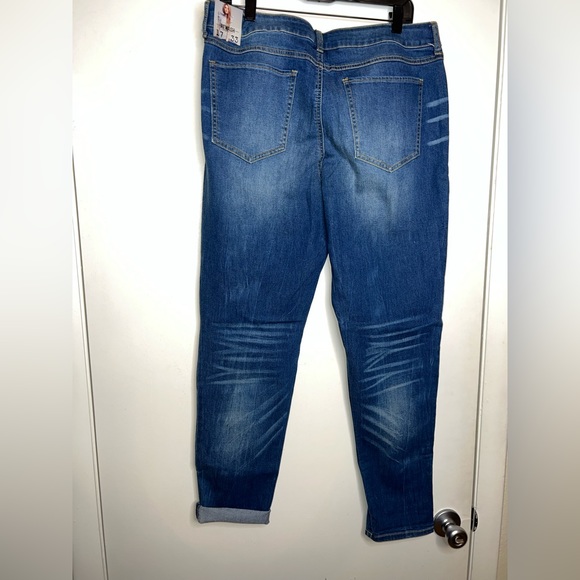 Rewash Brand Ultra Stretch Classic Rise Denim Jeans Sequin Patches Sz 17/33 - Picture 8 of 11